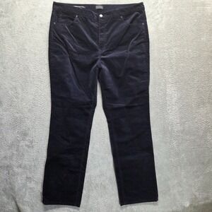 Talbots Pants Womens 18 Blue Straight Leg High Rise Corduroy Modern